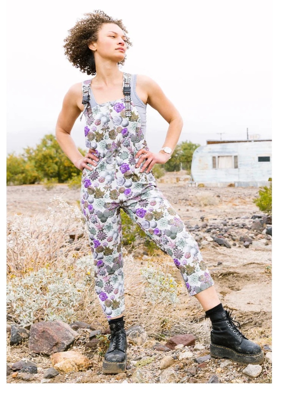 KAVU San Blas Greenhouse Succulent Print Overalls Quick Dry Women's Size XS - Picture 13 of 13